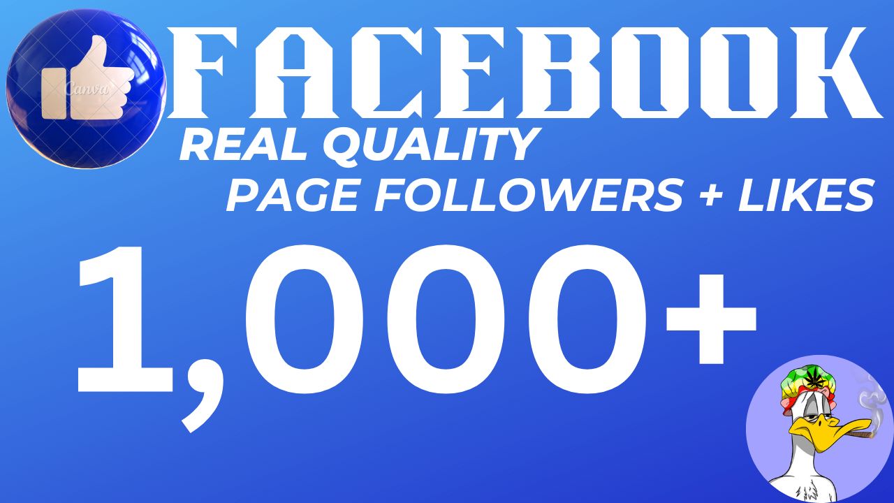 1,000+ Facebook REAL QUALITY Page Followers + Likes. 100% Guaranteed Non-Drop