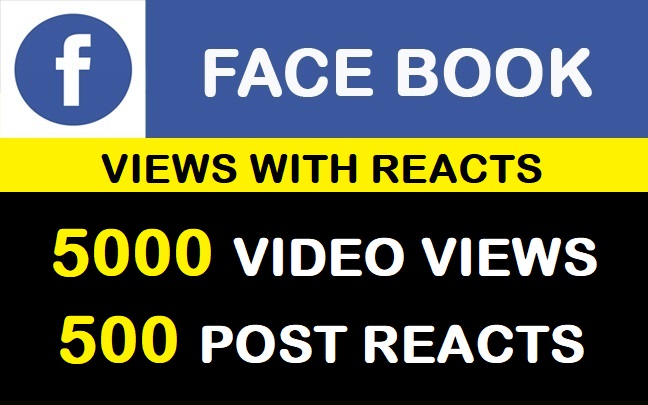 5000 Facebook Video views With 500 Free reacts. Lifetime 𝗚𝘂𝗮𝗿𝗮𝗻𝘁𝗲𝗲