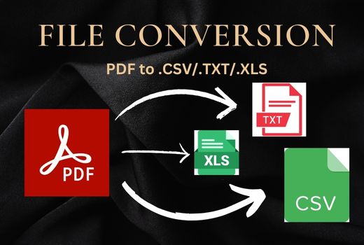 File Coversion (PDF to .CSV/.TXT/Word Format/Excel File)
