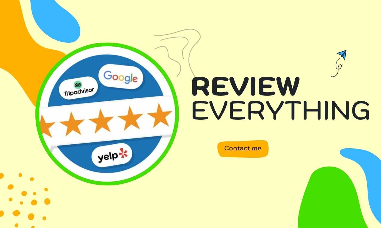I will provide you with 5 stars. Google, TripAdvisor, Trustpilot, Yelp Reviews