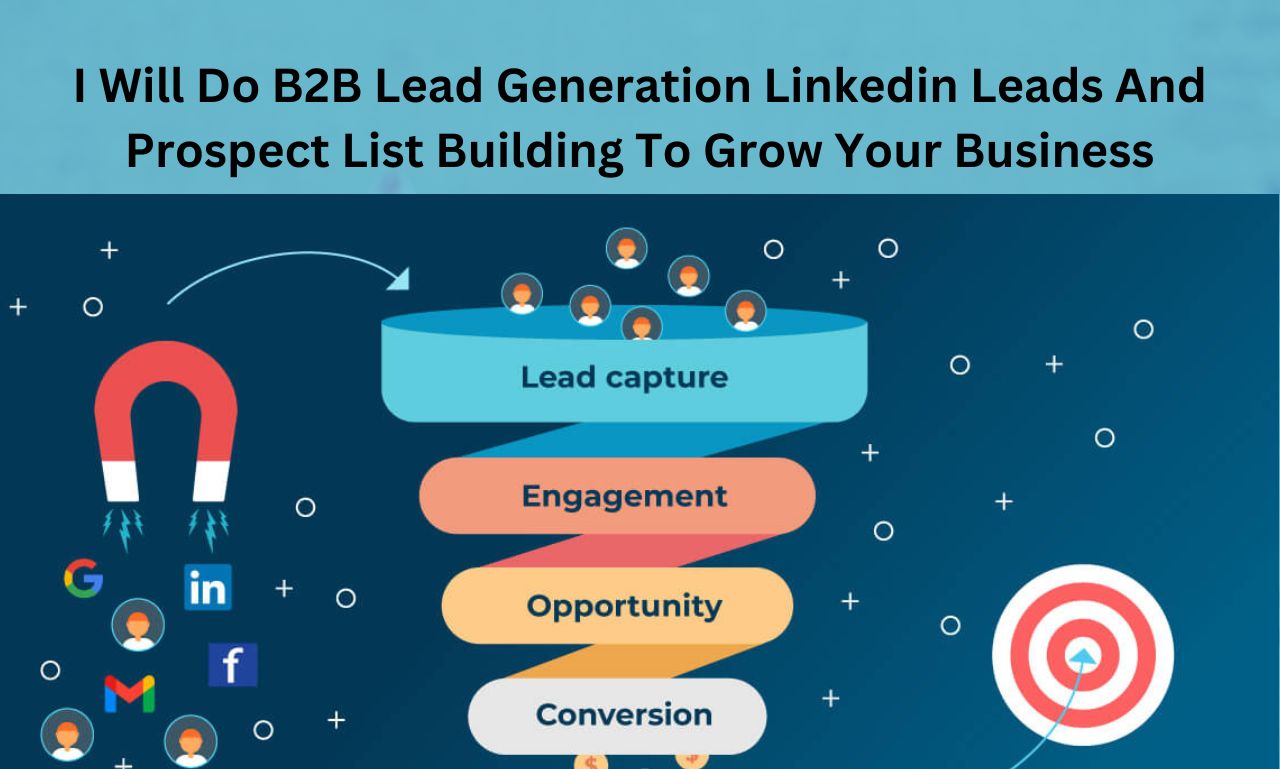 I will do b2b lead generation,linkedin leads and prospect list building to grow your business.