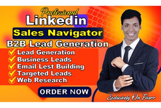 I will do b2b lead generation and email list building with LinkedIn sales navigator