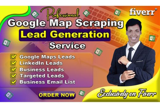 I will do google map scraping for b2b lead generation and business leads