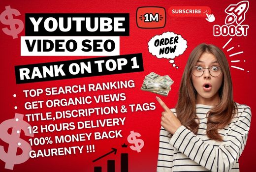 Organic best quality video SEO & Promote For Ranking Channel