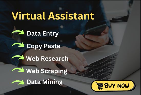 I will be your reliable and creative Virtual Assistant for Data Entry, Copy-Paste, Web Research, Data Mining, Web Scraping, Data Collection, and Lead Generation.