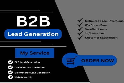 "I will provide B2B lead generation services, offering targeted lead collection and expert navigation of the market."