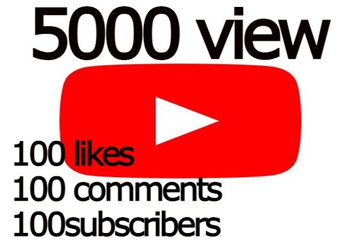 YOUTUBE 5000+ views & 100 likes & 100 comments & 100 SUBS