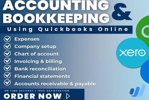 I will do accounting and bookkeeping, quickbooks online, financial statement and xero