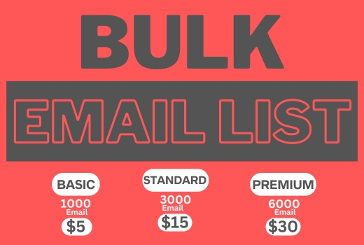 I will collect Active and Verified bulk email list for email marketing