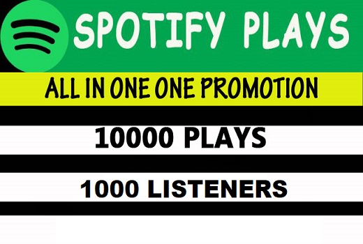 10000 Spotify Premium plays with 1000 Monthly listeners