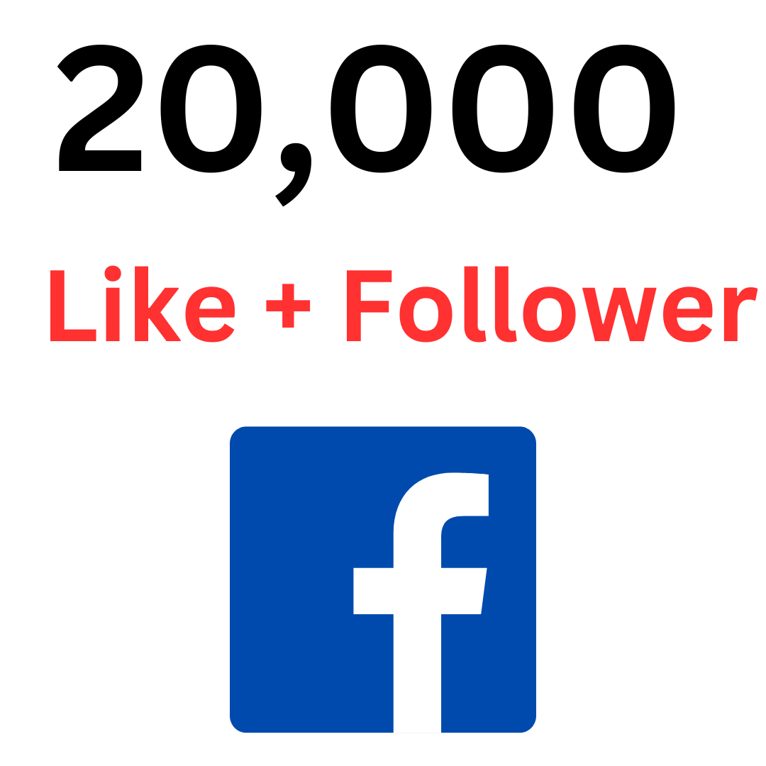 20K Facebook Page like follower Real None Drop
