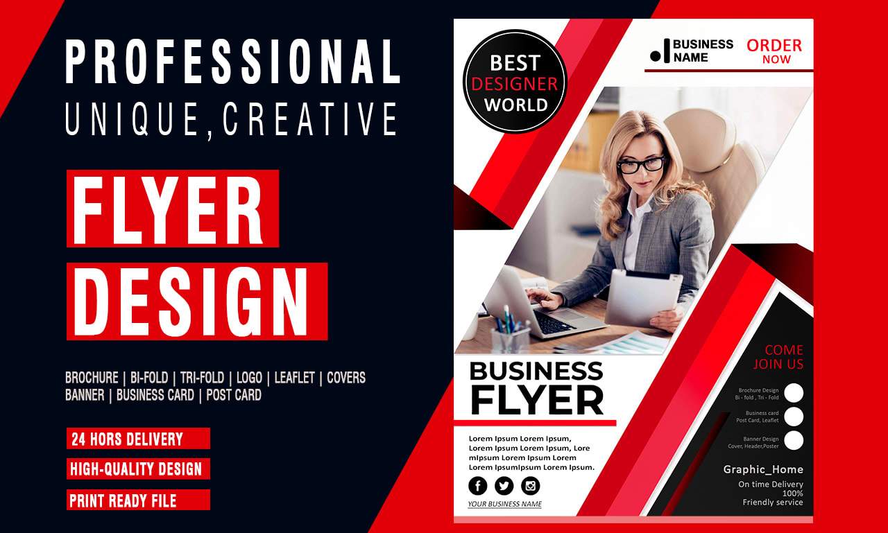 I will design an awesome flyer and business card