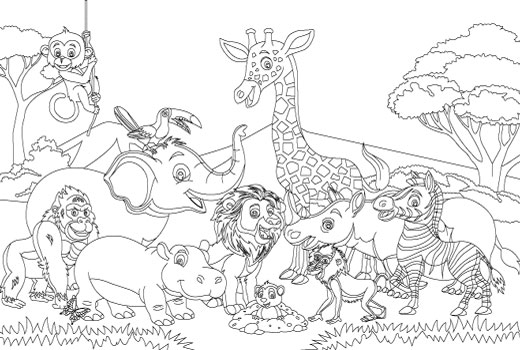 I will draw cute coloring book pages for kids