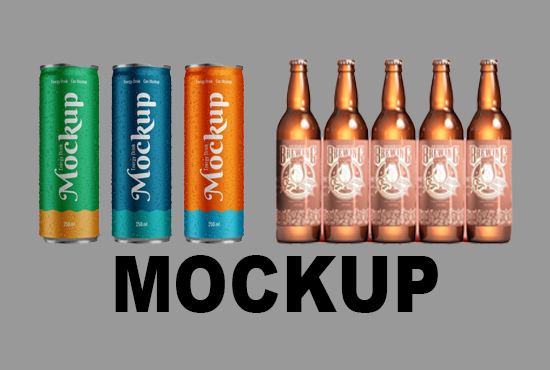 I will design labels for beer cans, energy drinks, wine,3d mockup