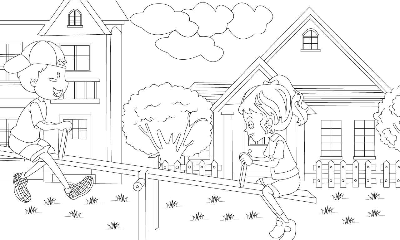I will draw coloring book pages and book cover for children
