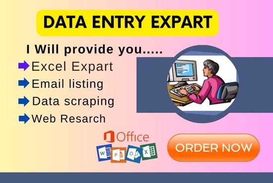 I will do data entry, web research, copy paste, PDF to excel and finding for you