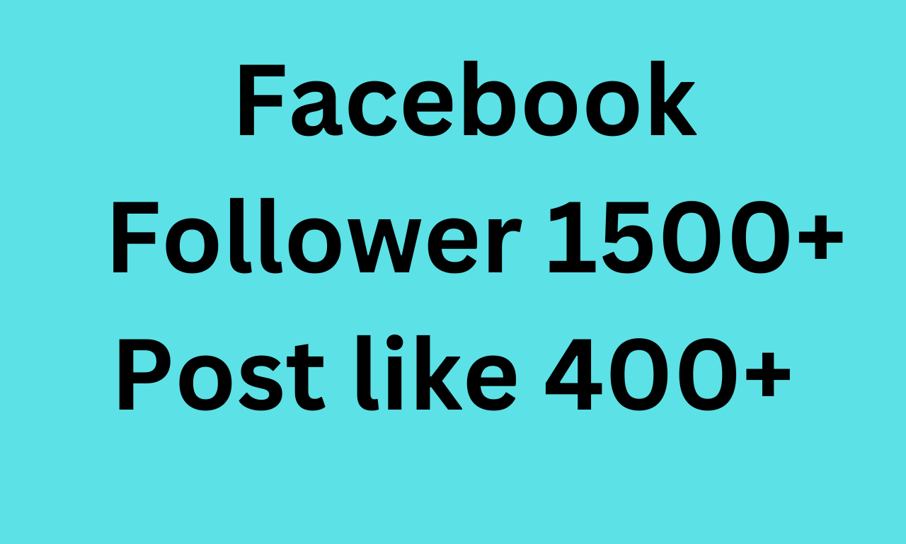 Send 2000+ Facebook followers and 500 Post reaction lifetime guaranteed