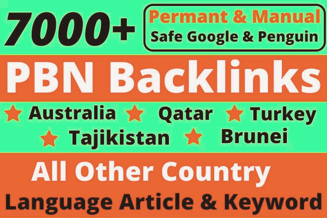 7000+  Australia  – Qatar – Turkey – Tajikistan – Brunei All Other Country Language Article & Keywords PBN Web 2.0 Backlinks