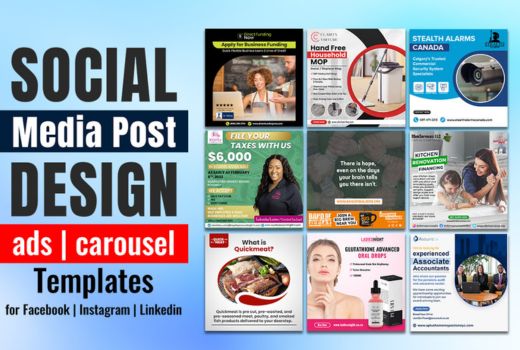 create social media post designs, facebook instagram linkedin carousel ads