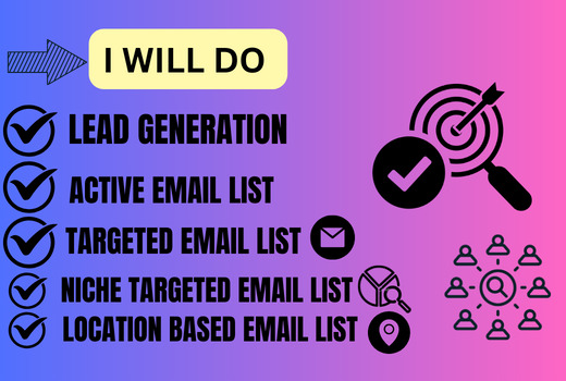 I will make a niche-targeted email list on targeted topics and countries.