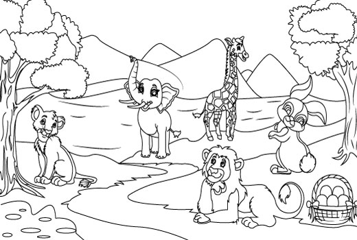 I will create coloring book page for kids