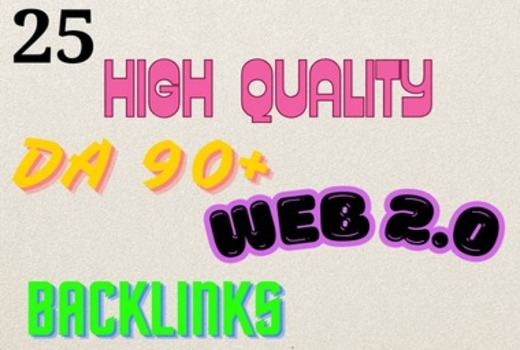 DA 90+ high authority web 2 0 backlink service