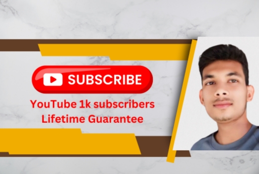 100 % Organic non-drop YouTube 1k subscribers Lifetime Guarantee