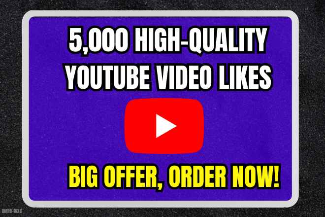 GET 5,000 HIGH-QUALITY 1 YOUTUBE VIDEO LIKES