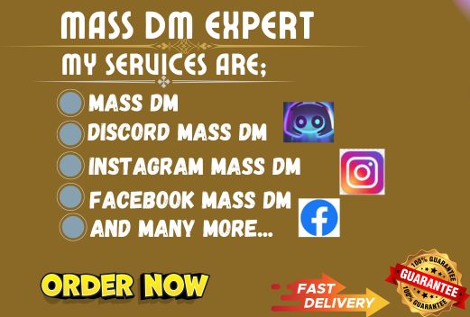 I will do discord mass dm, mass dm, instagram mass dm, facebook mass dm, direct message