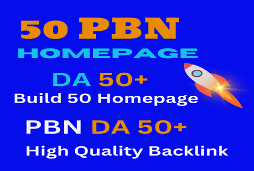 Build 50 Homepage link PBN DA 50+ HIGH Quality Backlinks