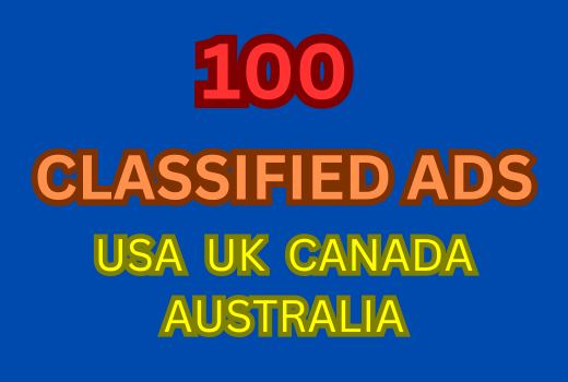 I will post 100 of your ads on classified ad posting sites