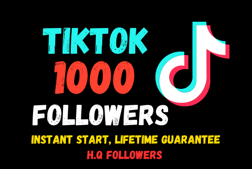 Provide 1000 tiktok followers real, active user, high quality ,nondrop, lifetime guaranteed