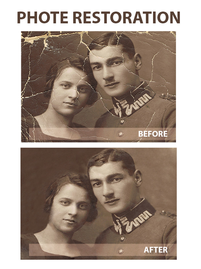 I will repair & restore the damaged old photo