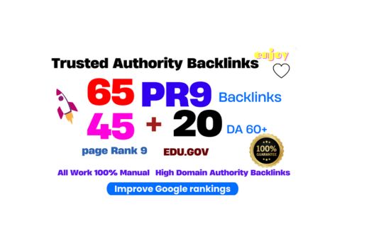 I will Create 65+ Real Backlinks, Good DA, Mostly Do follow, Authority Sites, Good SEO