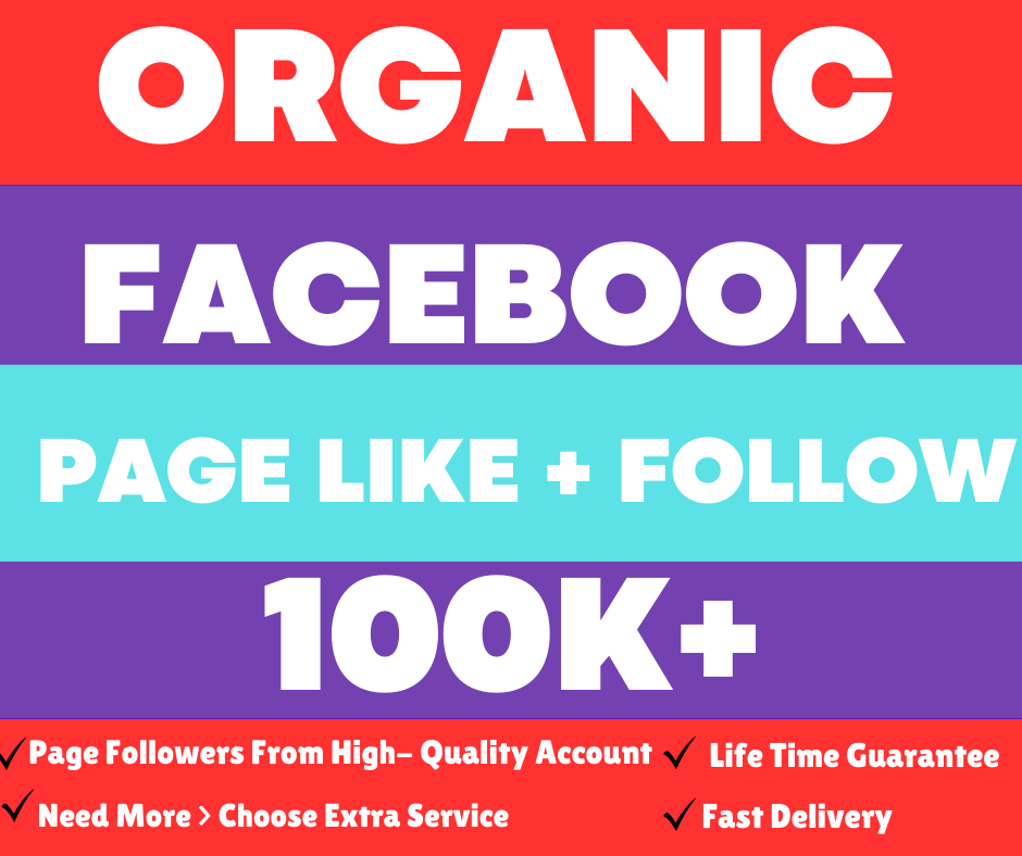 i will do organic and non-drop 100k+ Facebook page like