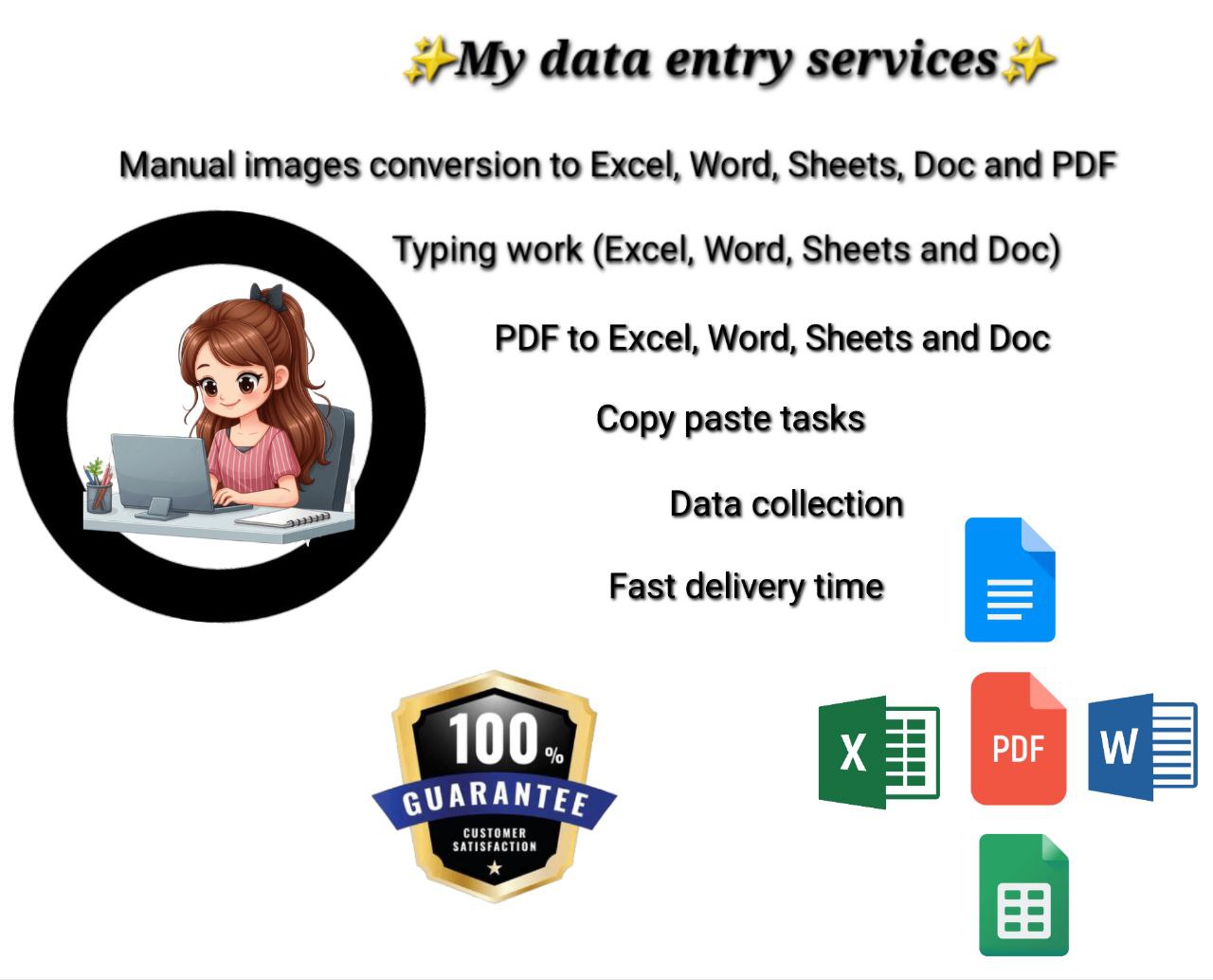 DATA ENTRY | EXCEL | WORD | DOCS | SPREADSHEETS