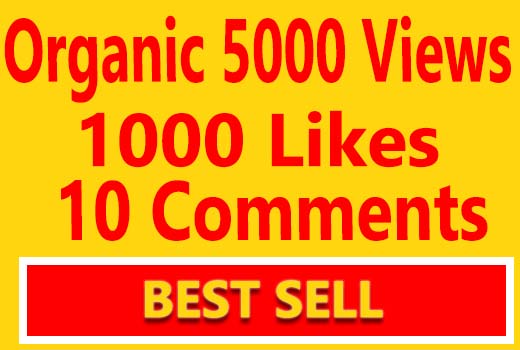 Organic 5000 Youtube Views+ 1000 Likes+ 10 Comments | Best Sell