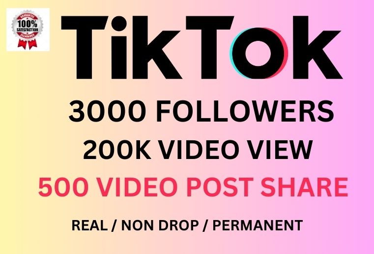 7543Get 22000+ TikTok Followers, 200k Views, 500 video post Share , High Quality, Lifetime Guaranteed , Real , Non Drop and PERMANENT