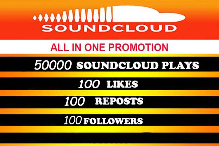 87425000 SOUNDCLOUD PLAYS 100 LIKES 50 REPOSTS AND  50 Followers lifetime guarantee