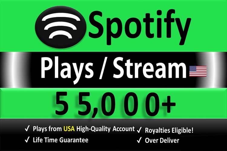 5461Get 50,000 Spotify Plays USA, high quality, royalties eligible, TIER 1 countries, active user, non-drop, and lifetime guaranteed