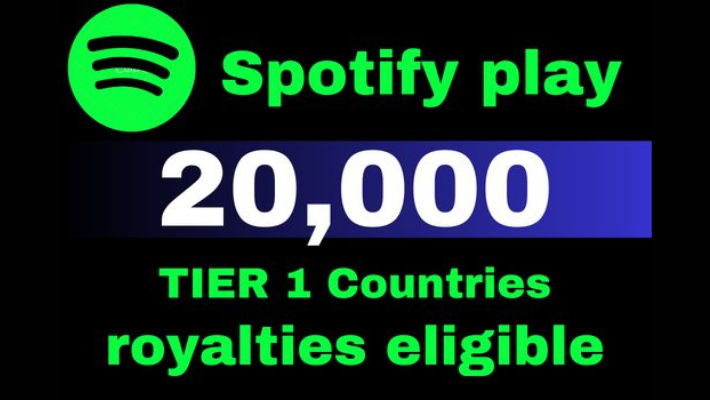 11872Real 10,000 Spotify streams plays HQ from premium account royalties eligible lifetime guaranteed