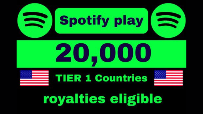 12039Provide 10,000 Spotify plays USA real HQ from premium account royalties eligible nondrop lifetime guaranteed