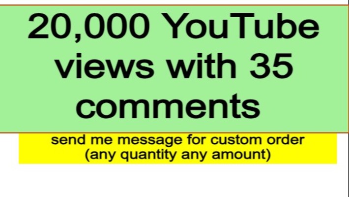 7477Exclusive Youtube pack 2500 views + 250 likes + 25 custom or random comments