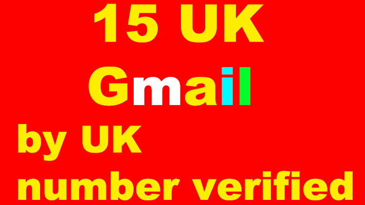 7810I give you 5 UK Gmail by UK number verified. Safe account.