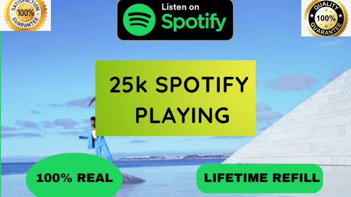 8942I will provide 25K+ Spotify Premium Real Plays, 100% Non-Drop, lifetime Guaranteed