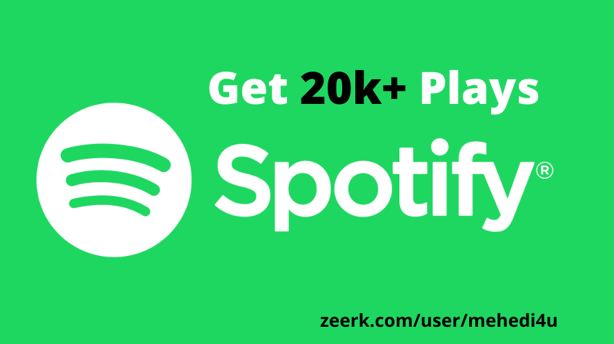 12743Send 20,000 Spotify Stream Premium Plays,TIER 1 countries HQ and Royalties Eligible, lifetime guaranteed