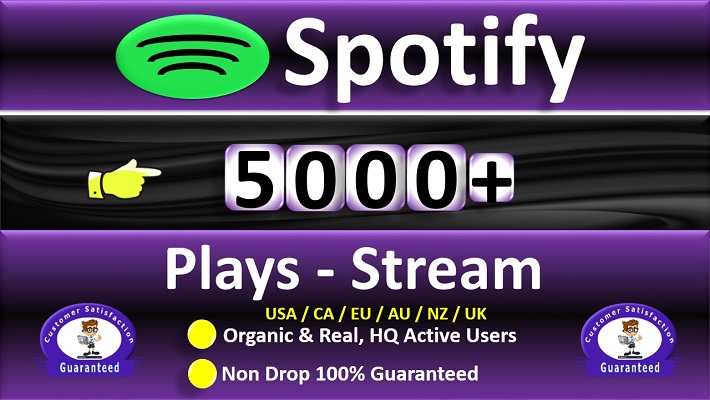 5880Get 90,000 Spotify USA or A+ countries CA/EU/AU/NZ/UK. Permanent guarantee