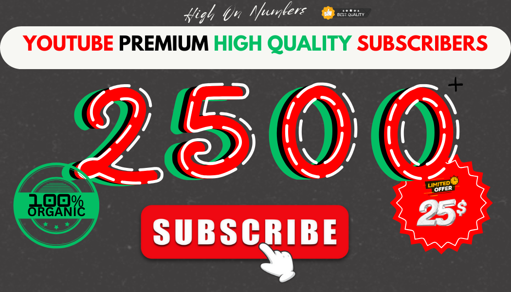 14253YouTube Premium Growth Package: 5,000 Organic Views + 250 Subscribers + 500 Likes + 250 Comments + BONUS Comment Likes