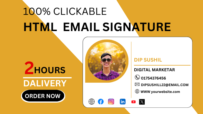 27365I will make perfect clickable and animated email signatures in HTML