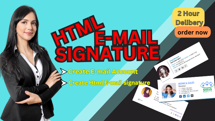 26990I will create a professional clickable email signature, HTML signature,Create E-mail Account & setup